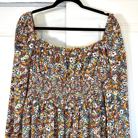 Milkmaid Floral Print Balloon Sleeve Dress 2XL - Picture 5 of 9